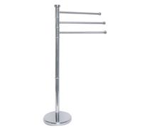 Portasciugamani a Piantana 3 Bracci 23x23x88 cm in Acciaio Fadi