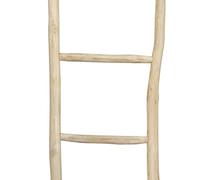 Portasciugamani a scala in legno di teak, 45 x 150 cm, con 5 pioli, supporto da parete per bagno e cucina, organizer da bagno fatto a mano, organizer per appendere e asciugare asciugamani