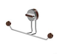 Portasciugamani a ventosa con asta in acciaio inox, resistente alla ruggine e gancio per bagno e cucina, semplice installazione con blocco a manopola (marrone)