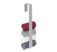 Relaxdays Portasciugamani Adesivo da Parete, Senza Fori, Asta 45 cm, in Acciaio Inox, Autoadesivo, da Bagno, Argentato, 1 pz