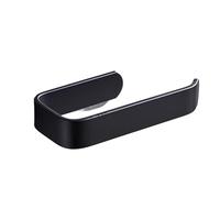 Portasciugamani autoadesivo da parete, articoli da bagno, appendiabiti senza punzonatura, porta carta igienica (nero, 2 pezzi)