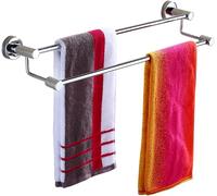 Portasciugamani Bar 80cm 100cm 120cm Doppio Portasciugamani in Acciaio Inox Portasalviette da Bagno A Parete per Bagno E Cucina, Multi-Colored, 60cm