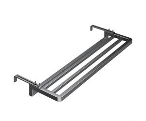 Portasciugamani da 40 cm per termosifone, fissaggio laterale, materiale in acciaio al carbonio, garantisce stabilità quando si tengono più asciugamani o accappatoi (nero)