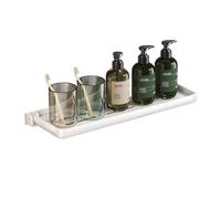 Portasciugamani da doccia Mensola doccia galleggiante, mensola doccia pieghevole in alluminio, mensola doccia a parete senza fori for lavanderia, bagno, cucina, nero/bianco Portasciugamani(Bianco,40cm