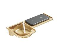 Portasciugamani da doccia Wall Mounted Batahroom Rack, Modern Plastic Toilet Shelf with Stainless Steel Ashtray, No Drilling Toilet Storage Rack Space Saving Bathroom Storage Portasciugamani(Gold)