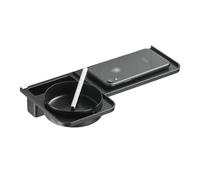 Portasciugamani da doccia Wall Mounted Batahroom Rack, Modern Plastic Toilet Shelf with Stainless Steel Ashtray, No Drilling Toilet Storage Rack Space Saving Bathroom Storage Portasciugamani(Nero)