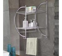 Portasciugamani da parete bagno 3 ripiani Porta Asciugamani + Mensola in Acciaio
