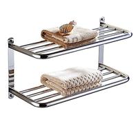 Portasciugamani da parete, design a doppio strato per riporre e organizzare in modo efficiente il bagno