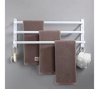 Portasciugamani da Parete HONPHIER Portasciugamani Bagno Porta Salviette Muro Alluminio Portasciugamani da Cucina Bagno (Bianca, 50CM)