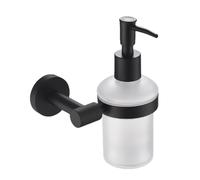 Portasciugamani da parete in acciaio inox nero opaco, set da bagno per accappatoi, dispenser di sapone, piatto, spazzola, soluzione di archiviazione elegante e durevole per WC