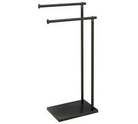 Portasciugamani da terra a 2 livelli HOMCOM a forma di L 35,5x20x78 cm nero