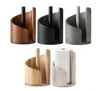 Portasciugamani di carta da appoggio in legno e ferro con design verticale per un'erogazione fluida e uno spazio minimo sul bancone (C in nero)
