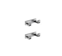 Portasciugamani doppio grigio moderno con 6 ganci Set di accessori per il bagno a parete per asciugamani Cappotti, carta e spazzole