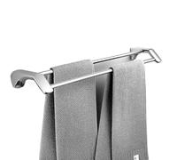 Portasciugamani doppio in acciaio inox per bagno, 50 cm, montaggio a parete, antiruggine, design moderno, salvaspazio per asciugamani e accessori