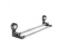 Portasciugamani doppio per bagno e cucina, con lunghezza regolabile e ventose, design rimovibile per una facile installazione su piastrelle, vetro, specchio e superfici simili (30-60 cm)