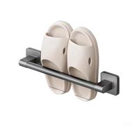 Portasciugamani e pantofole in metallo grigio per bagno, salvaspazio dietro la porta con supporto, per barra versatile per pantofole e asciugamani, design senza trapano, organizer 32 cm (30)