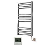 Portasciugamani elettrico cromato 400 W x 800 H + timer e termostato da bagno