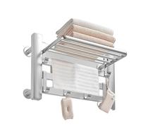 Portasciugamani Elettrico Da Bagno. Scaldasalviette Termostatico Intelligente. Riscaldato In Oro Rosa Riscaldamento rapido ed efficiente(Right,Bright-35cm)