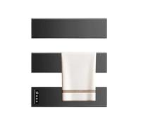 Portasciugamani Elettrico Intelligente Senza Punzonatura, Asciugamano Da Bagno, Riscaldamento E Stendino, For Disinfezione, Accessori For Il Radiatore Riscaldamento Efficiente(Black-3-Hidden Wire)