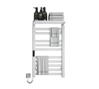 Portasciugamani Elettrico, Scaldasalviette, 850x500 mm Radiatore da Bagno Elettrico, Scaldasalviette Elettrico Bagno, Radiatore Scaldasalviette, Portasciugamani da Parete, antracite-White Left