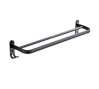 Portasciugamani in Alluminio Nero Opaco, portasciugamani a Parete, a Un palo, a Due Pali, espositore, Organizer per Bagno e cucina/60 cm/a Due Pali. Il Nuovo (a Due Pali da 40 cm)