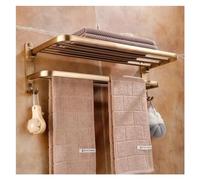Portasciugamani in Bronzo Antico per WC del Bagno, Porta Asciugamani a Parete con Porta Asciugamani e Ganci, Mensola Asciugamani Pieghevole Appendi Asciugamani in Alluminio Antiruggine, Acce