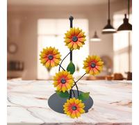 Portasciugamani in carta a forma di fiore con base in ferro da appoggio per