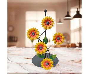 Portasciugamani in carta a forma di fiore con base in ferro da appoggio per