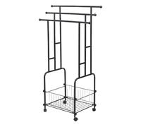 Portasciugamani in Ferro 3 Ripiani 108 cm - Asciugatura Rapida, Ruote Mobili, Cesto Portaoggetti - Uso per Bagno, Camera, Balcone