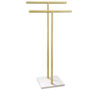 Portasciugamani in piedi da 101 cm per pavimento del bagno a forma di doppia T Porta asciugamani da bagno con base di design in marmo Portasciugamani in piedi accanto alla vasca o al supporto per