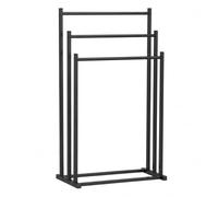 Portasciugamani indipendente dal design moderno e minimalista con struttura in metallo, stabile e pronto per il montaggio, adatto per bagno, soggiorno e camera da letto (3 barre trasversali)