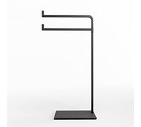 Portasciugamani per bancone del bagno, 43,2 cm, nero, può contenere 2 asciugamani, supporto per asciugamani da appoggio, porta asciugamani in piedi per piano di lavoro del bagno, porta asciugamani con