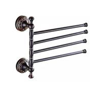 Portasciugamani pieghevole in ottone bronzo con macerie di olio, accessori hardware per bagno neri montati a parete, design intagliato modello