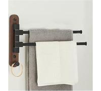 Portasciugamani Portasciugamani Portasalviette Oscillante da Bagno, Portasciugamani Girevole in Acciaio Inox Supporto Girevole A Parete con Ganci Rotazione Libera di 180° Multi-Bar, Black, 2-Rods
