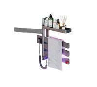 Portasciugamani Riscaldante Elettrico Con Scaldasalviette Controllo Del Tempo E Temperatura Regolabile For Casa Bagno Intelligenti Radiatore Riscaldamento Efficiente(HIDDEN WIRES,Grey 4C WIFI)
