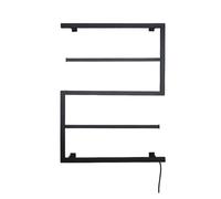 Portasciugamani Riscaldante Spina Da Bagno For Uso Domestico A Forma Di Arco In Acciaio Inossidabile For Asciugare I Vestiti For Riscaldamento Elettrico Riscaldamento rapido ed efficiente(B Black LED)