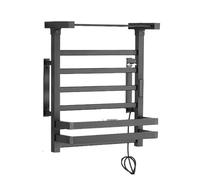 Portasciugamani Riscaldato Elettrico Da Bagno In Bianco E Nero Display Digitale Portasciugamani Elettrico In Alluminio Radiatore Scaldasalviette A Risparmio Energetico(Right,Black 58CM withshelf)