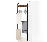 Portasciugamani sopra la porta, organizer porta appendiabiti portaoggetti per asciugamani sopra la porta ganci con ripiani dietro la porta asciugamani per soggiorno, retro della porta 4 ripiani portasciugamani