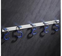 Portascopa e Portaspazzole Muro,Porta Scope Parete,Porta Utensili Supporto Scopa Mop,Scopa E Mocio Organizer,con Ganci,Supporto Parete Scopa e Porta Acciaio Inossidabil per Cucina,Bagno,Garage