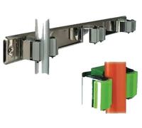 Portascope da Muro 3 Posti Inox Ganci Rastrelliera Scopa Utensili Salvaspazio