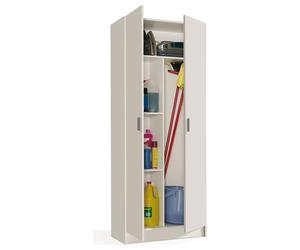 Portascope detersivi ripostiglio mobile Base Alta 2 Ante 4 ripiani colore Bianco
