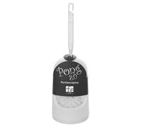 Portascopino a vista in plastica bianco d'appoggio con ciuffo in setole