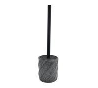 PORTASCOPINO ARREDO DA BAGNO WC TOILETTE RIGATO MARMO NERO CON SCOPINO COMPLETO