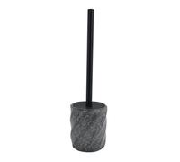 PORTASCOPINO ARREDO DA BAGNO WC TOILETTE RIGATO MARMO NERO CON SCOPINO COMPLETO