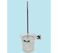 PORTASCOPINO CLASSIC CROMO VETRO SATINATO SCOPINO PER WC GABINETTO ARREDO BAGNO