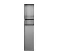 Portascopino in acciaio inox con scomparto per fazzoletti, portaoggetti da parete per bagno, doccia, design salvaspazio per servizi igienici club