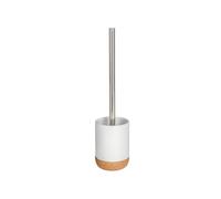 Portascopino per Bagno - Scopino e Porta Scopino per WC, in Ceramica, 9.5x9.5x37.5cm, Bianco