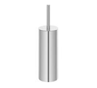 Portascopino tondo in acciaio inox 304 cromato lucido con setole nere, secchio estraibile e paraspruzzi