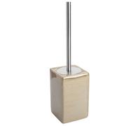 Portascopino WC Beige in Ceramica e Manico Acciaio Inox