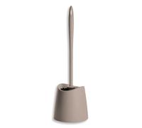 Portascopino wc da appoggio tortora in abs con setole nere